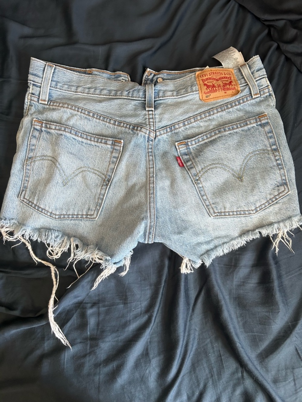 Levi's Light Blue Distressed Denim Cutoff Shorts